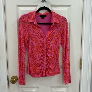 Long sleeve color block shirt